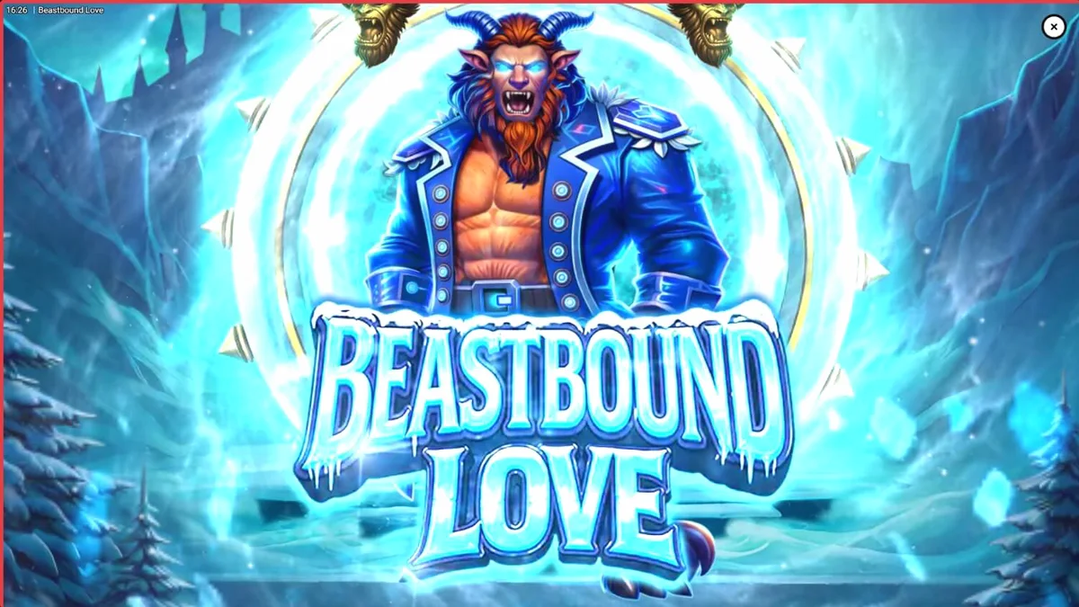Tampilan visual slot Beastbound Love dengan tema fantasi gotik dan simbol magis