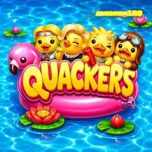 Tampilan visual slot Quackers dengan elemen bebek dan grid cluster